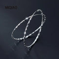 MIQIAO 925 Sterling Silver Round Earrings Fashion Jewelry Female Big Ring For Women Femininity Round Summer Accessories Simple
