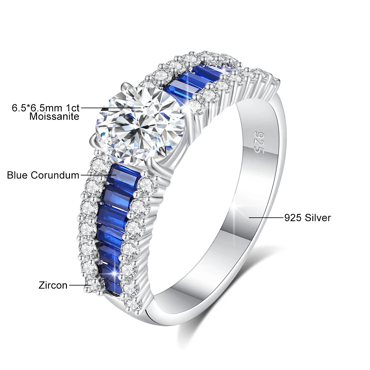 Luxury Design D Color 1.5ct Moissanite Ring 925 Sterling Silver Gold Plated Lab Created Diamond Engagement Jewelry For Women New