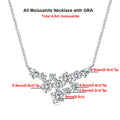 4.8cttw Full Moissanite Pendant Necklace For Women Sparkling Round Pear Cut Diamond 925 Sterling Silver Wedding Neck Chain GRA