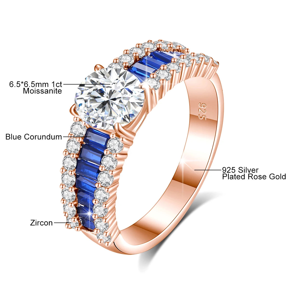 Luxury Design D Color 1.5ct Moissanite Ring 925 Sterling Silver Gold Plated Lab Created Diamond Engagement Jewelry For Women New