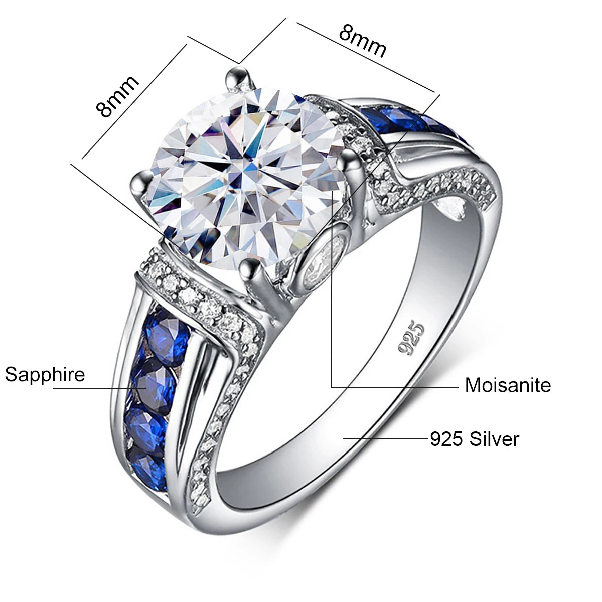 Luxury Design D Color 1.5ct Moissanite Ring 925 Sterling Silver Gold Plated Lab Created Diamond Engagement Jewelry For Women New