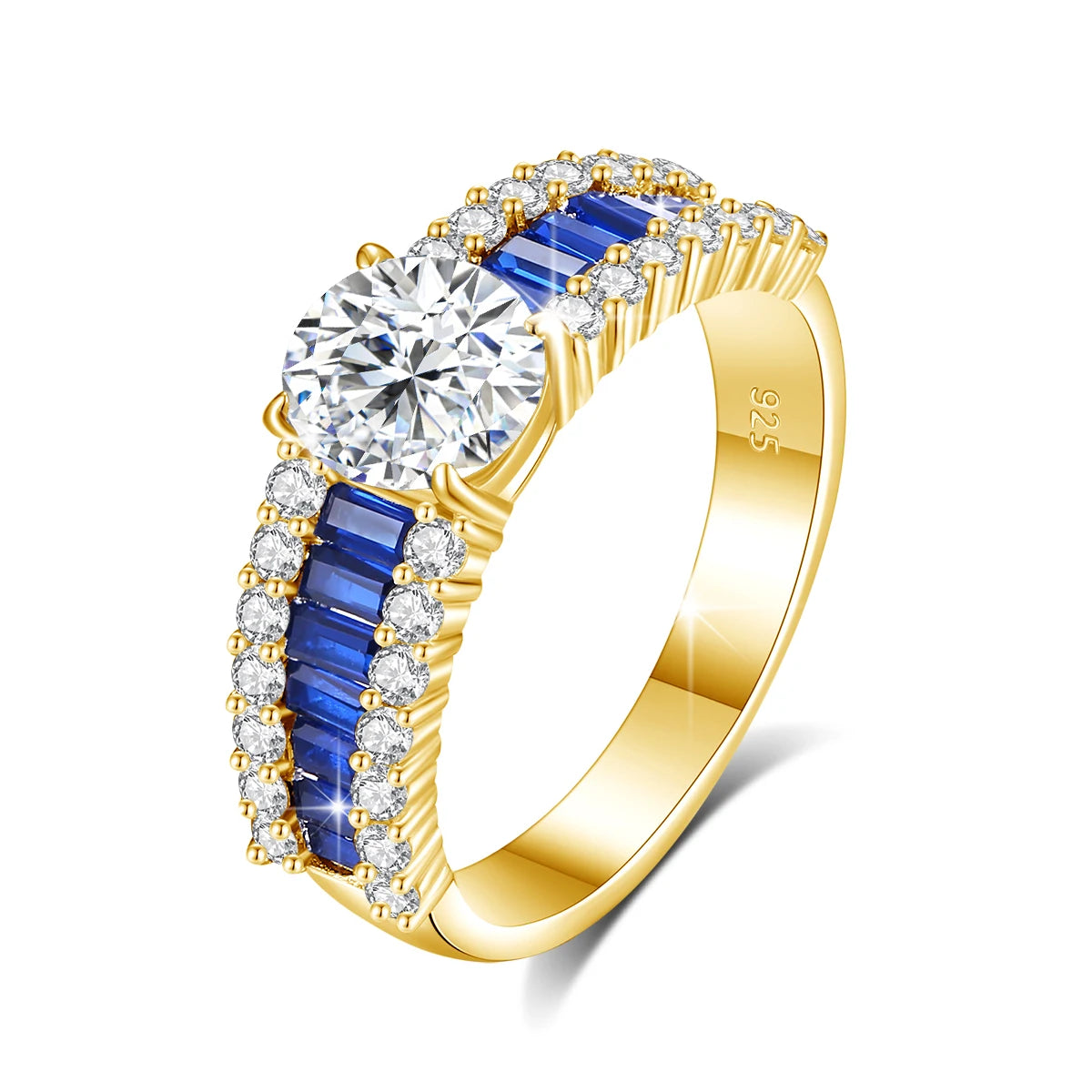 Luxury Design D Color 1.5ct Moissanite Ring 925 Sterling Silver Gold Plated Lab Created Diamond Engagement Jewelry For Women New