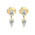 IGOTOS 4cttw All Moissanite Stud Earrings 5*8mm Waterdrop 2 in 1 Convertible Earring for Women 925 Sterling Silver Jewelry Gifts